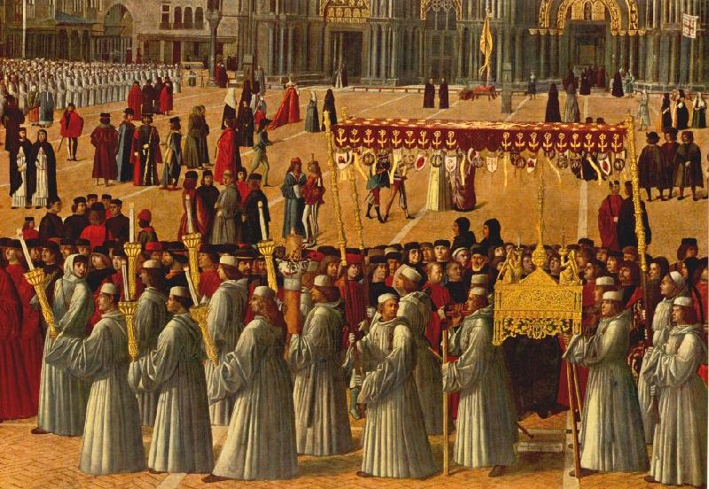 BELLINI, Gentile Procession in Piazza S. Marco (detail) ll95